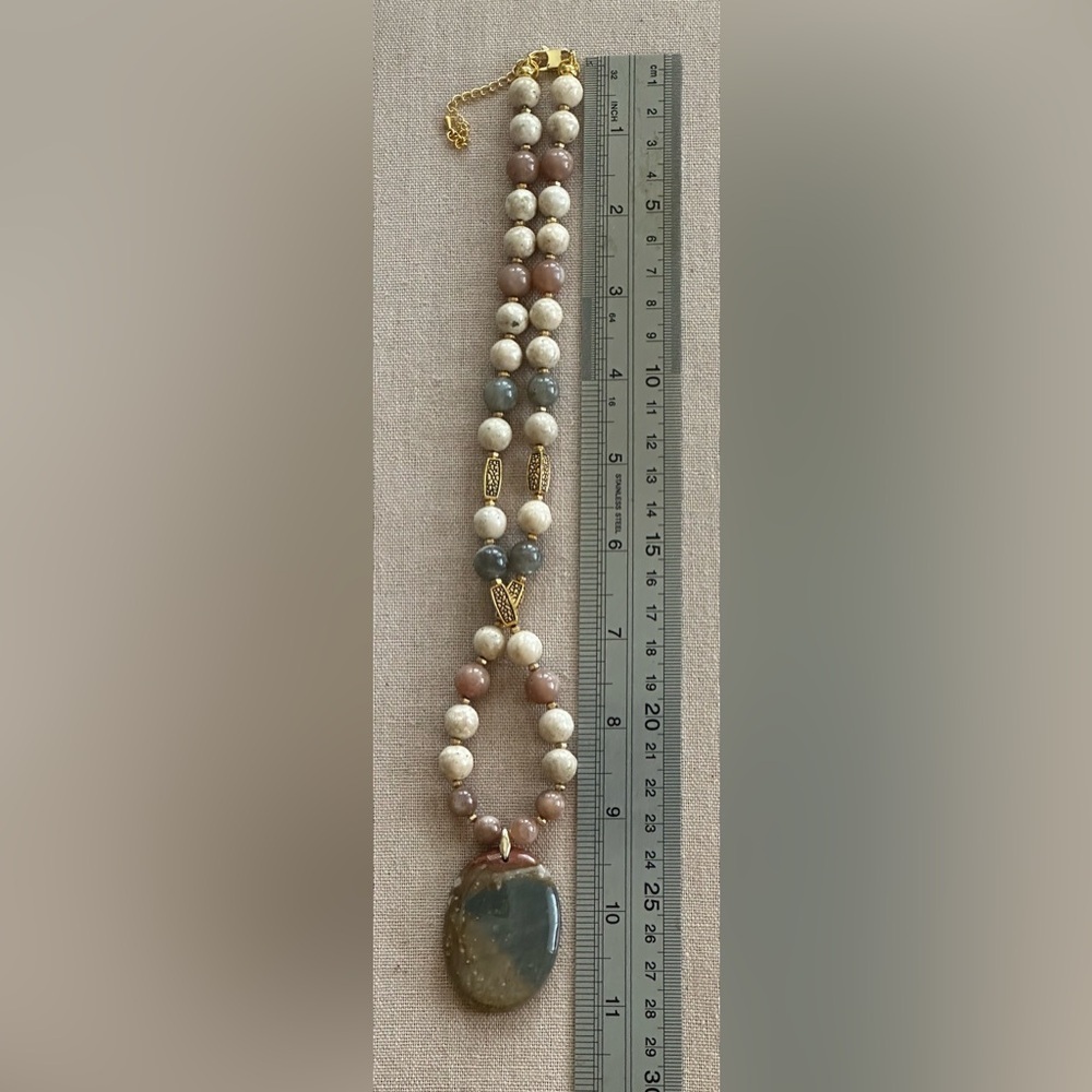 22 inch Moonstone and Jasper bead necklace NWOT - Picture 13 of 16